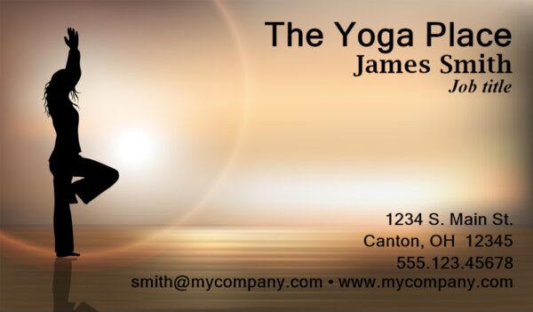 A business card for the yoga studio